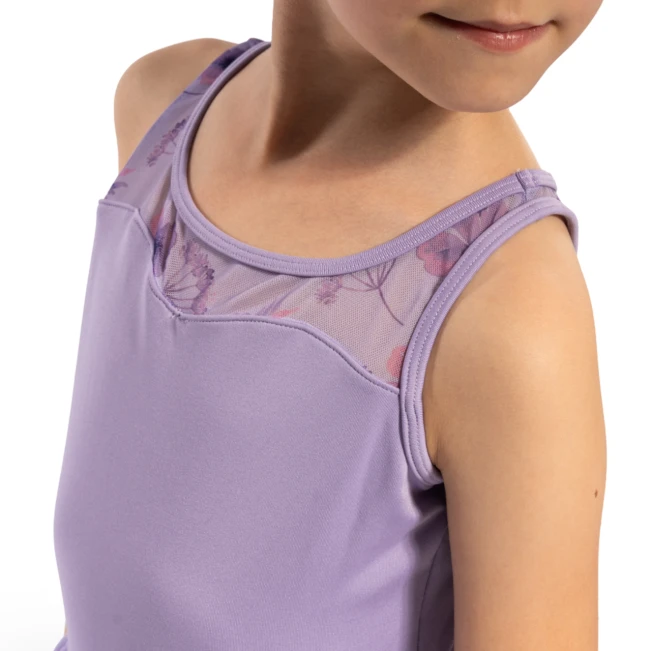 Bloch Evie Floral tank, djevojački triko s tutu suknjicom na široke naramenice Bloch Evie Floral tank, djevojački triko s tutu suknjicom na široke naramenice