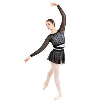 Capezio C'est La Vie Joyeux mesh cover up, ženski top - Crna