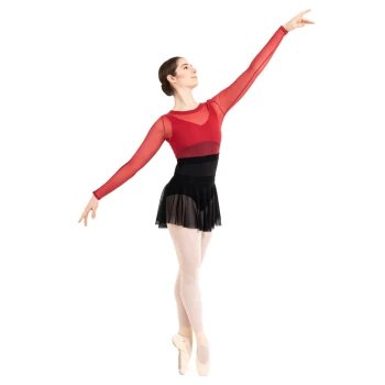 Capezio C'est La Vie Joyeux mrežasti cover up, ženski top - Crvena scarlet Capezio