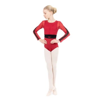 Capezio C'est La Vie Joyeux mesh cover up, djevojački top - Crvena scarlet Capezio
