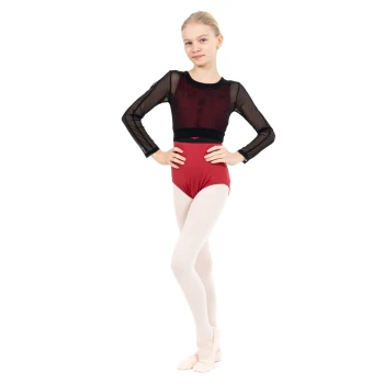 Capezio C'est La Vie Joyeux mesh cover up, djevojački top - Crna