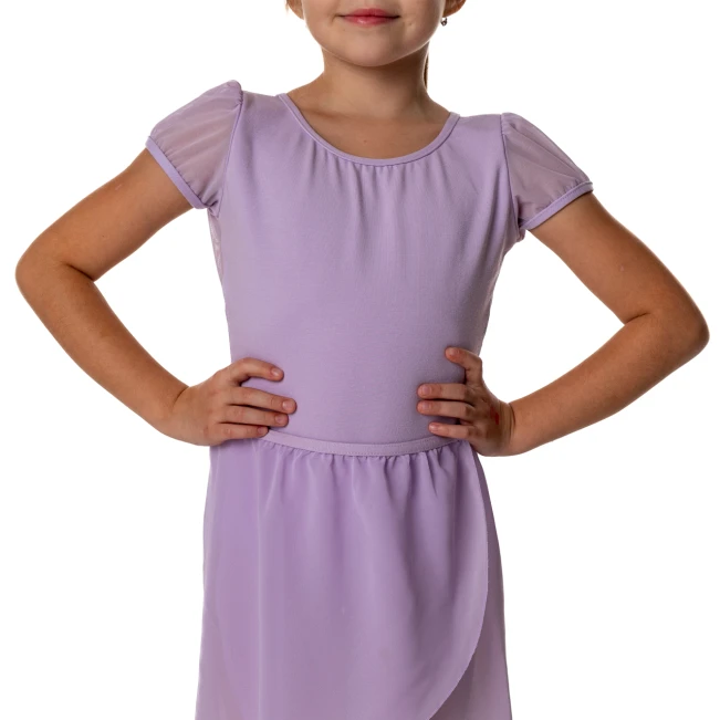 Capezio trikoi s puf rukavima i izrezom na leđima u obliku ključanice, dječji dres Capezio trikoi s puf rukavima i izrezom na leđima u obliku ključanice, dječji dres