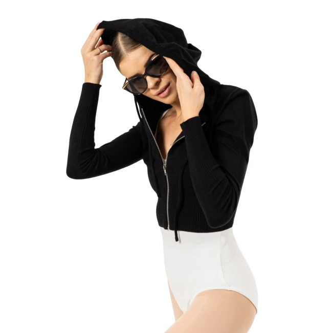 Bloch Cropped Knit Full Zip Hoodie, ženska dukserica s kapuljačom Bloch Cropped Knit Full Zip Hoodie, ženska dukserica s kapuljačom