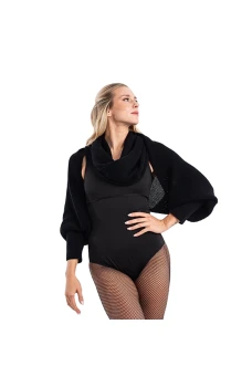 Mirella Wrap Scraf Adagio, pleteni zagrijavajući šal, bolero i kratki džemper