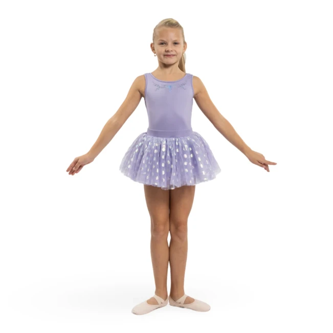 Mirella Glow tank, dječji triko sa širokim naramenicama s tutu suknjicom Mirella Glow tank, dječji triko sa širokim naramenicama s tutu suknjicom