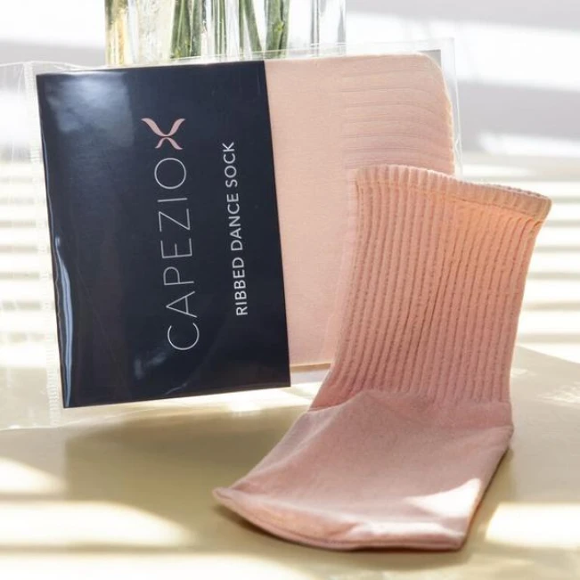 Capezio rebraste čarape, čarape - Ružičasta baletna Capezio