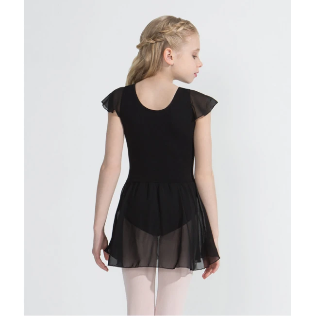 Capezio flutter sleeve dress, triko s suknjicom - Crna Capezio flutter sleeve dress, triko s suknjicom - Crna