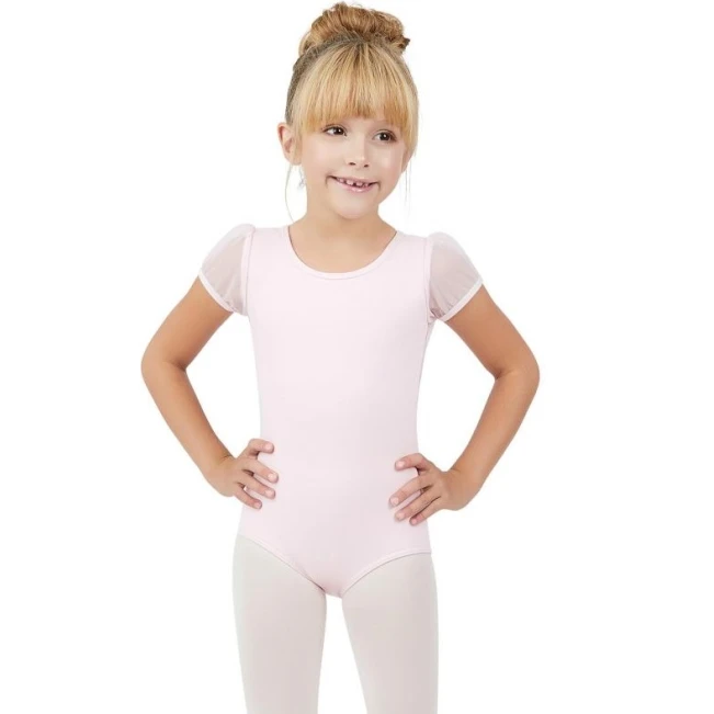 Capezio trikoi s puf rukavima i izrezom na leđima u obliku ključanice, dječji dres Capezio trikoi s puf rukavima i izrezom na leđima u obliku ključanice, dječji dres