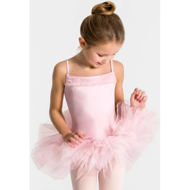 Capezio Ruffle Yoke, dječji triko s tutu suknjicom - Ružičasta Capezio